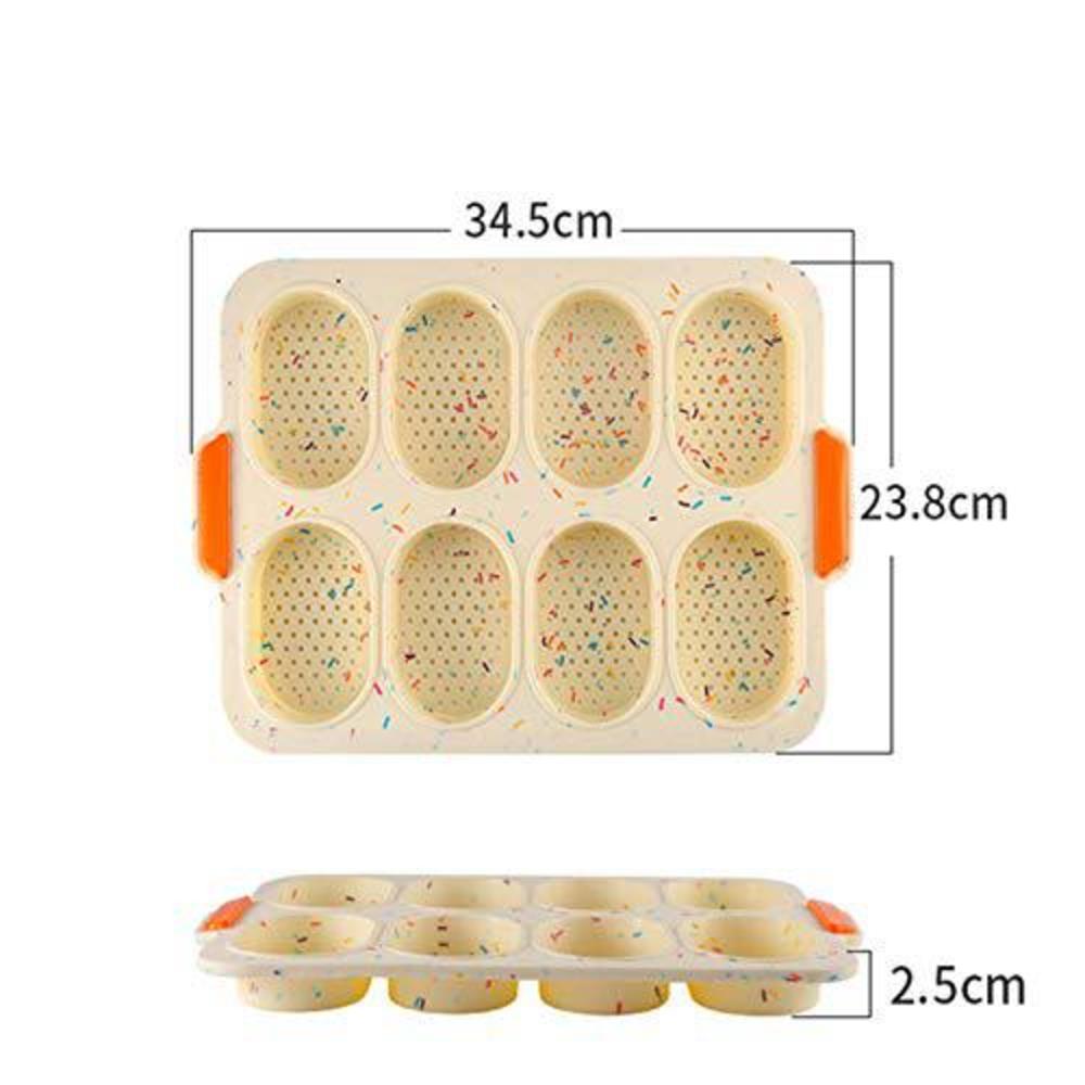joyeee oval silicone mold, non stick french bread baguette pans, mini cake baking pan mold, baguette loaf baking pan for brea
