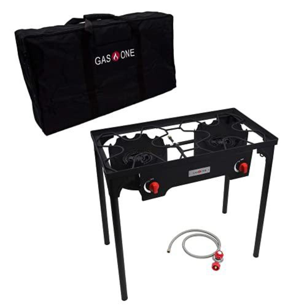 gasone two burner propane camp stove with carry bag outdoor high pressure propane double burner
