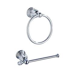 wolibeer chrome toilet paper holder hand towel ring towel holder crystal bathroom accessories polished wall mounted 2 pieces