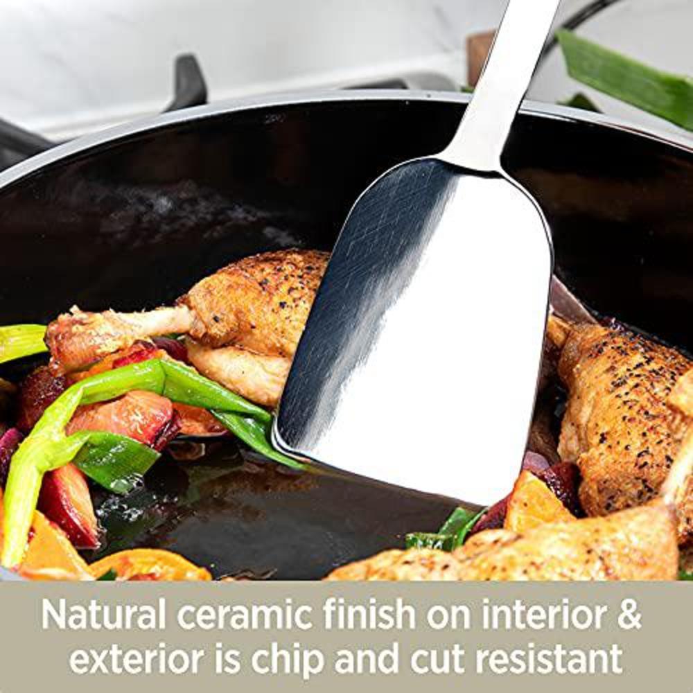 all-clad fusiontec natural ceramic with steel core skillet, 9.5 inch, onyx