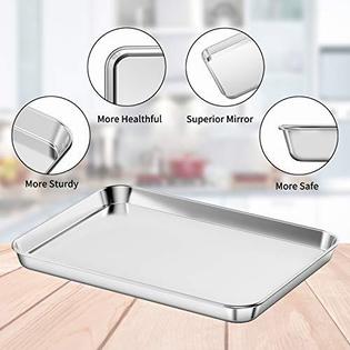 hohungf small stainless steel baking sheets,mini cookie sheets,toaster oven  tray pan & rectangle size