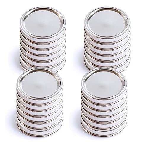 kitchenne wide mouth canning lids and rings - 24 pack - canning lid and ring for large mouth jar - bulk widemouth lids for small & quar