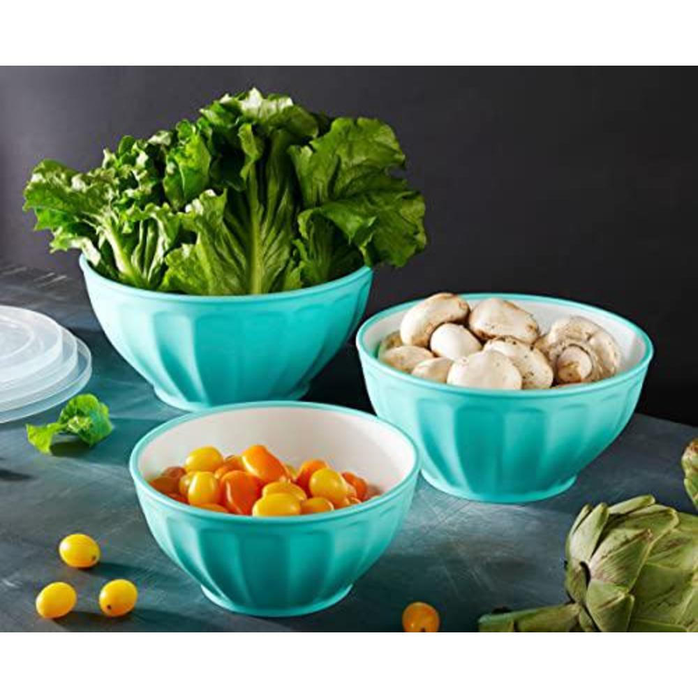 godinger mixing bowls with lids, plastic nesting bowls set, food storage bowls, microwave safe mixing bowl set, 3 bowls 3 lid