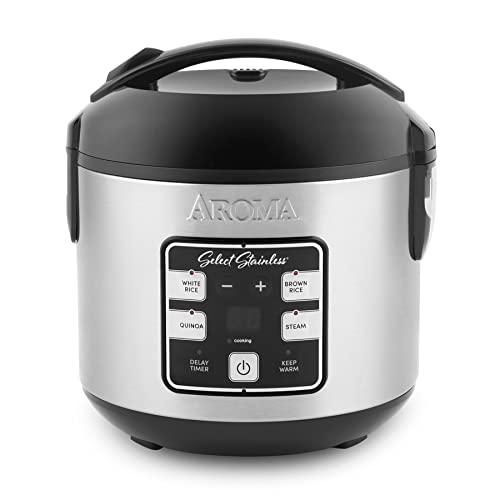 Aroma Housewares RNAB09KMK6DFM aroma housewares select stainless digital  rice & grain multicooker, rice cooker 4 cup uncooked, (arc-914sbds)
