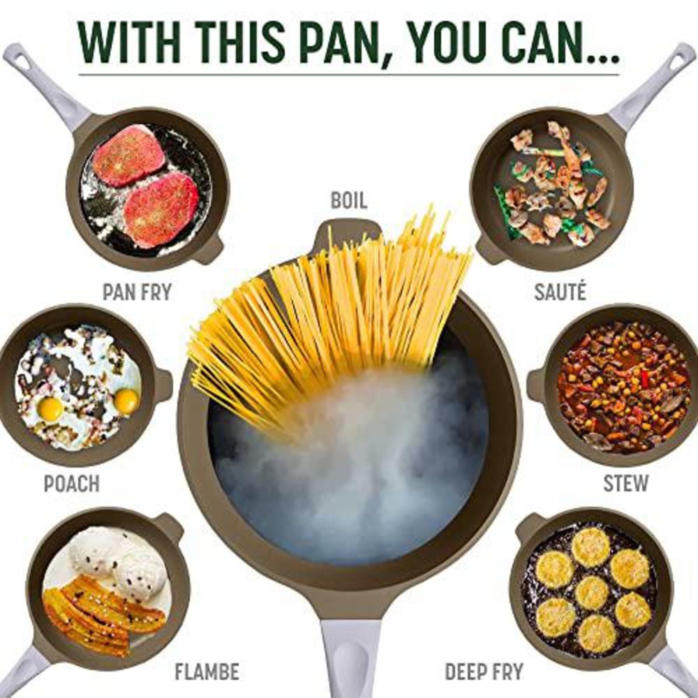 goodful all-in-one pan, multilayer nonstick, high-performance cast construction, multipurpose design replaces multiple pots a