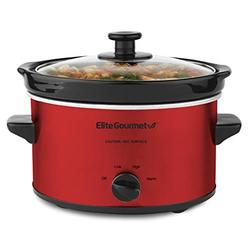 elite gourmet mst-275xr# electric oval slow cooker, adjustable temp, entrees, sauces, stews & dips, dishwasher safe glass lid