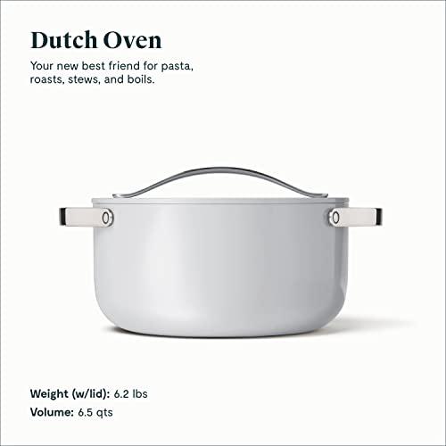 Vesuvio 5 Quart Nonstick Dutch Oven :: Nontoxic Ceramic Coated Stock Pot with Oven Safe Glass Lid