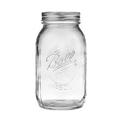 ball regular mouth quart (32 oz) mason jars with lids and bands, for canning and storage, 8 count