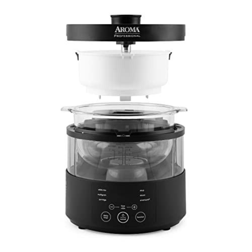 Aroma Housewares aroma professional 8-cup (cooked) smartcarb multicooker and flavor-lock food steamer for low-carb rice and grains, glass inne