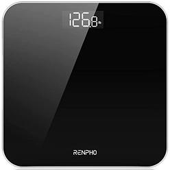 RENPHO Digital Bathroom Scale, Highly Accurate Body Weight Scale with Lighted LED Display, Round corner Design, 400 lb, Black-co