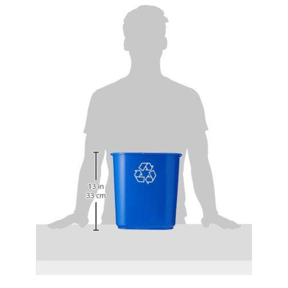 united solutions ecosense wb0070 blue thirteen quart recycling indoor wastebasket - 13qt recycling trash can/bin in blue