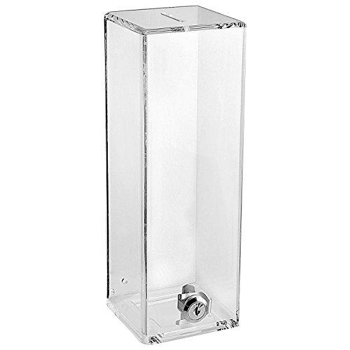 My Charity Boxes mcb- donation box - ticket box - 10" tall square acrylic donation container, big display with full print insert (clear)