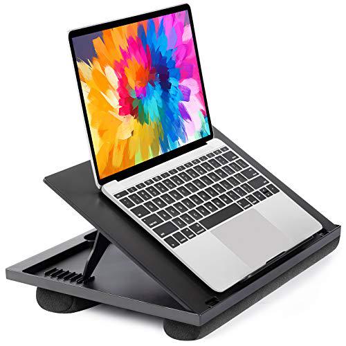 HUANUO adjustable lap desk - with 8 adjustable angles & dual cushions laptop stand for car laptop desk, work table, lap writing boar