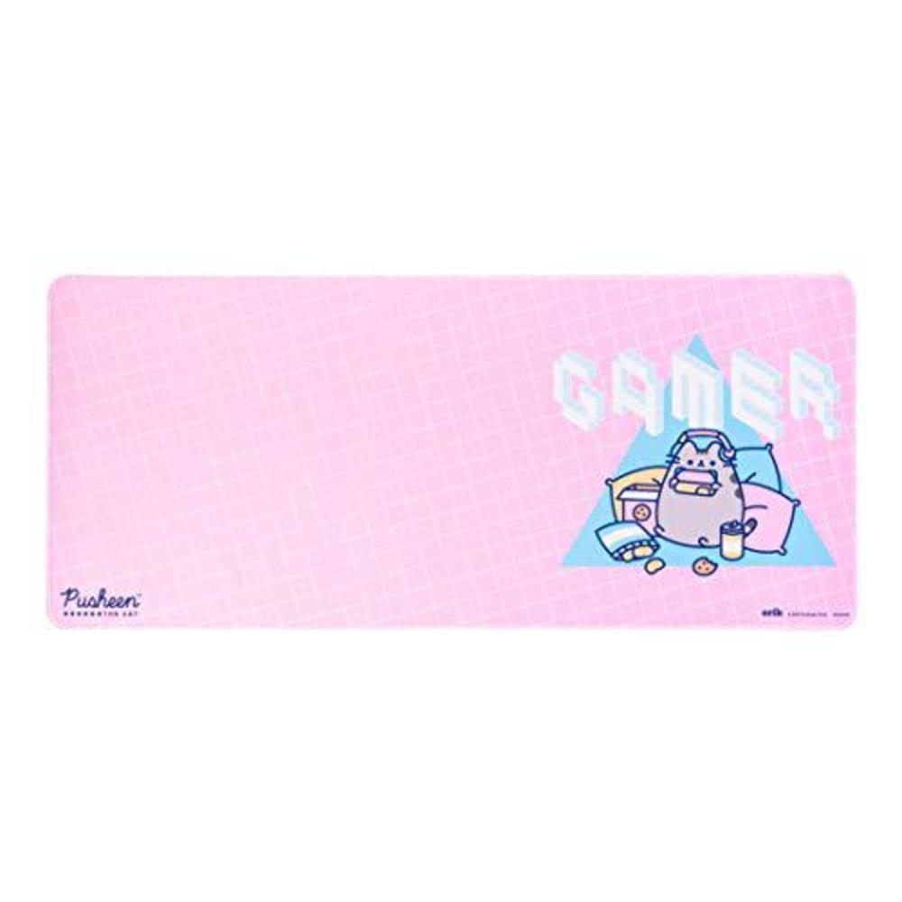 Grupo Erik official pusheen rose collection xxl mouse mat - desk pad - 31.5" x 13.78" non-slip rubber base mouse pad, gaming mouse pad, 