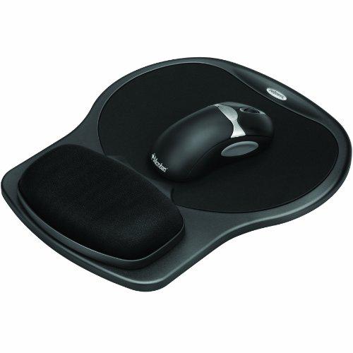 fellowes easy glide gel wrist rest & mouse pad - black (fel93730)
