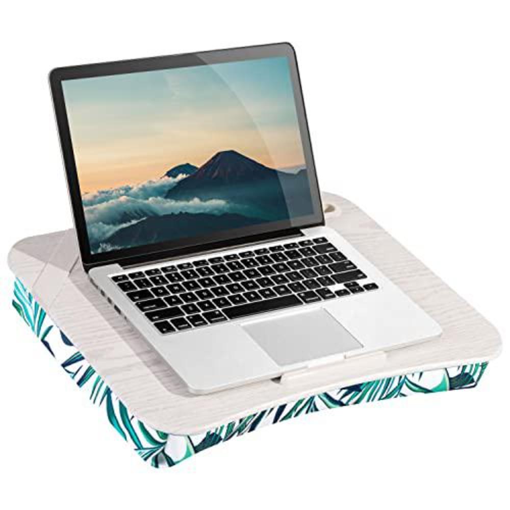 lapgear designer lap desk with phone holder and device ledge - tropical palm leaves - fits up to 15.6 inch laptops - style no