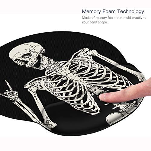 britimes ergonomic mouse pad with wrist support black human skeleton non-slip rubber base mousepad for home office gaming wor