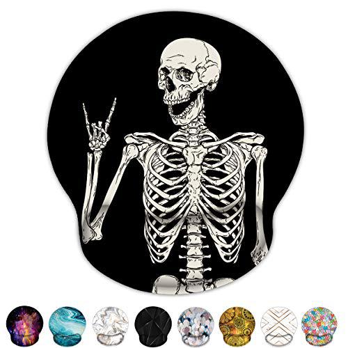 britimes ergonomic mouse pad with wrist support black human skeleton non-slip rubber base mousepad for home office gaming wor