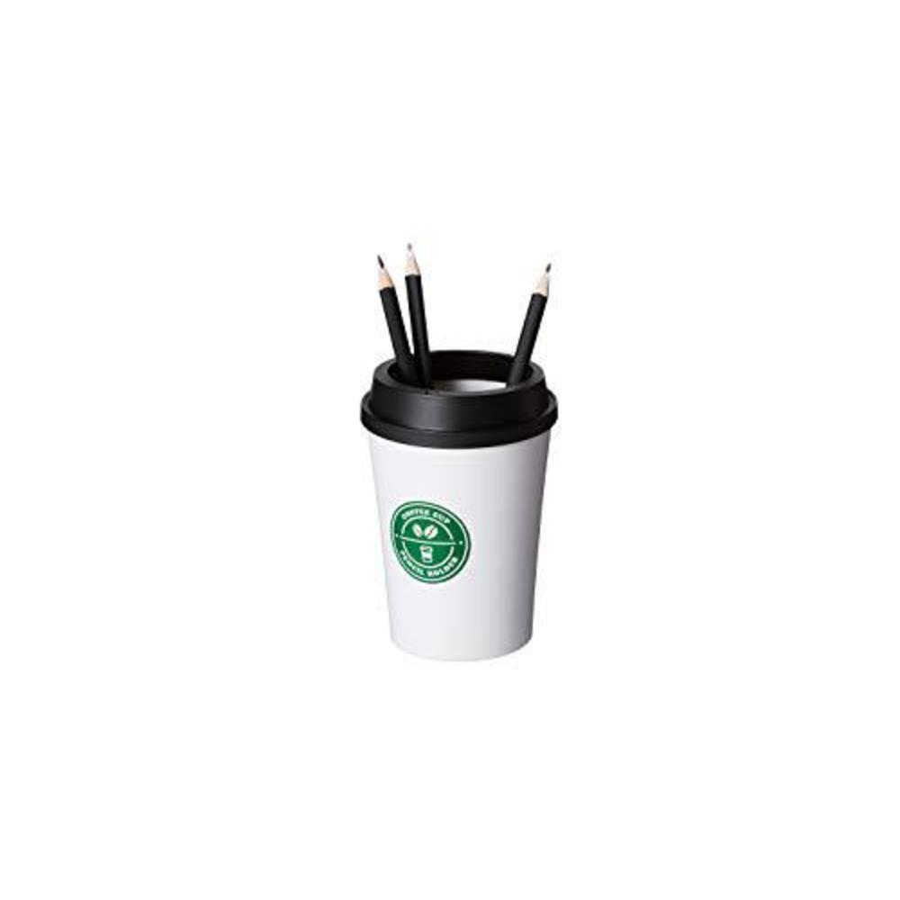 litem pencil holder - a coffee cup style of pencil holder for organizing your desk with a simple and modern look (5hx3w, blac