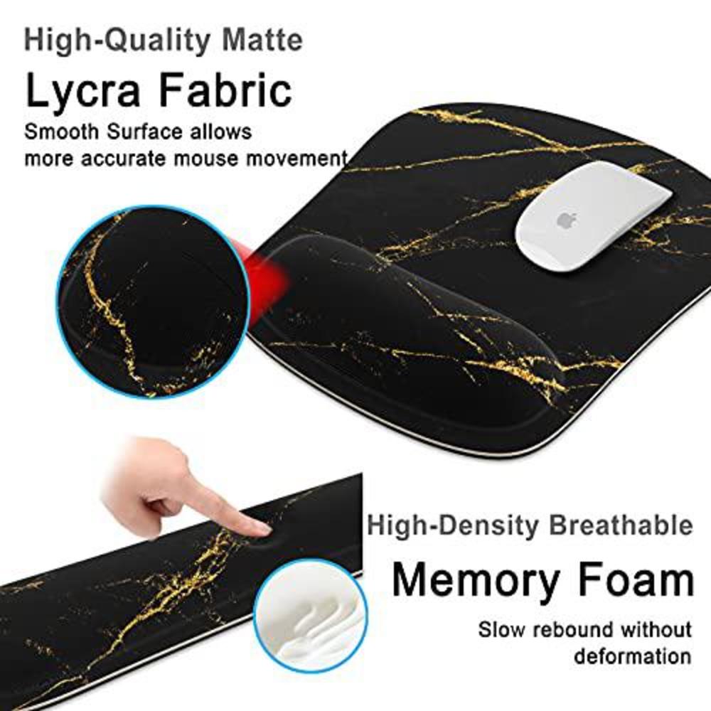regofine keyboard wrist rest memory foam ergonomic mouse pad with computer wrist support set with non-slip rubber base coaster for hom