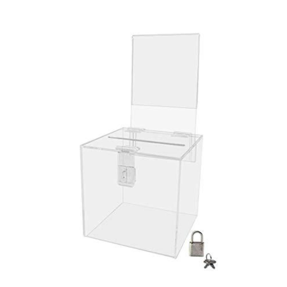 marketing holders 6"w ballot box with removable header suggestion pack of 6 promotions complaints top lock sign great for sho