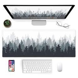 Galdas Gaming Mouse Pad Forest Background Pattern XXL XL Large Mouse Pad Mat Long Extended Mousepad Desk Pad Non-Slip Rubber Mic