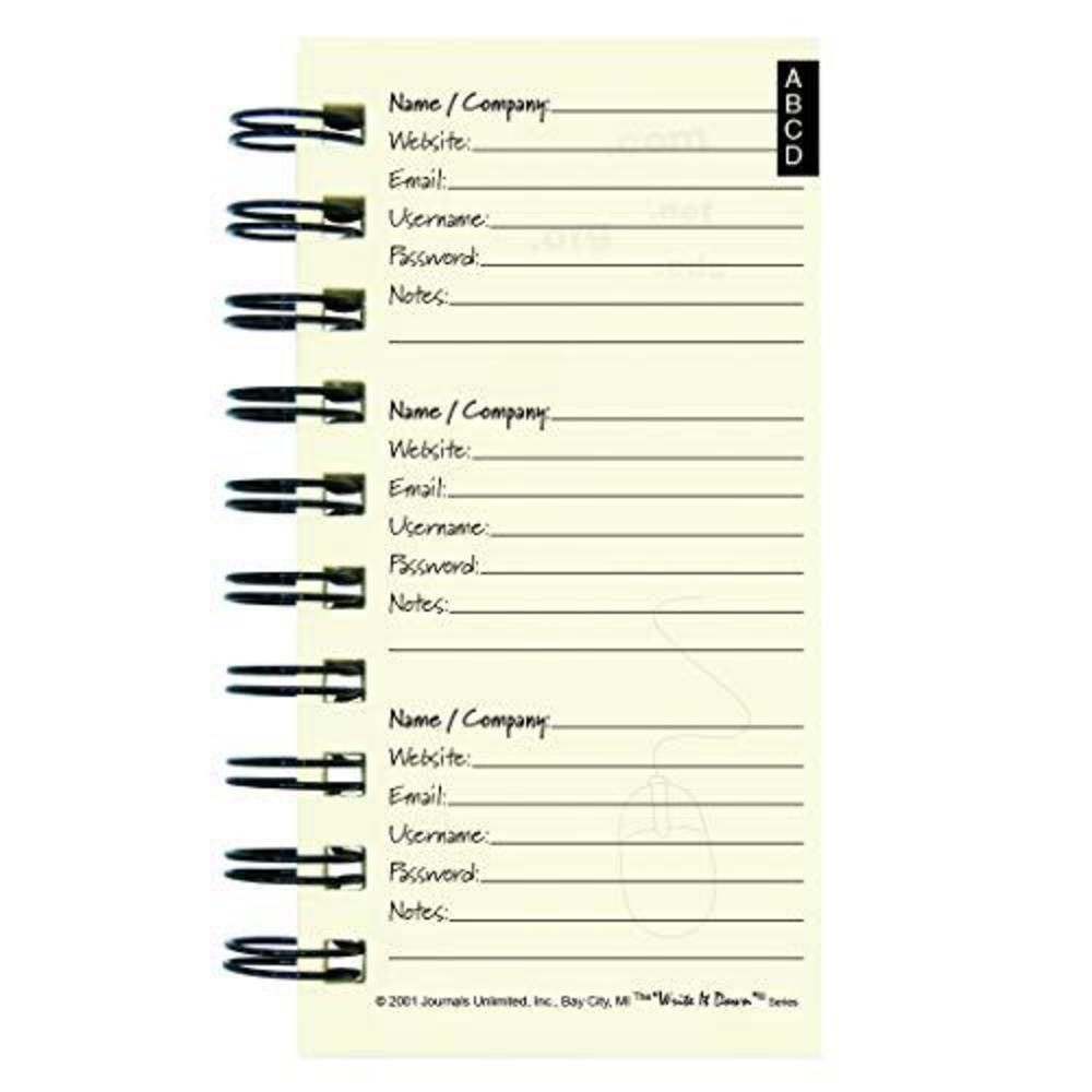 journals unlimited "write it down!" series guided journal, online accounts, my password journal, with a kraft hard cover, mad