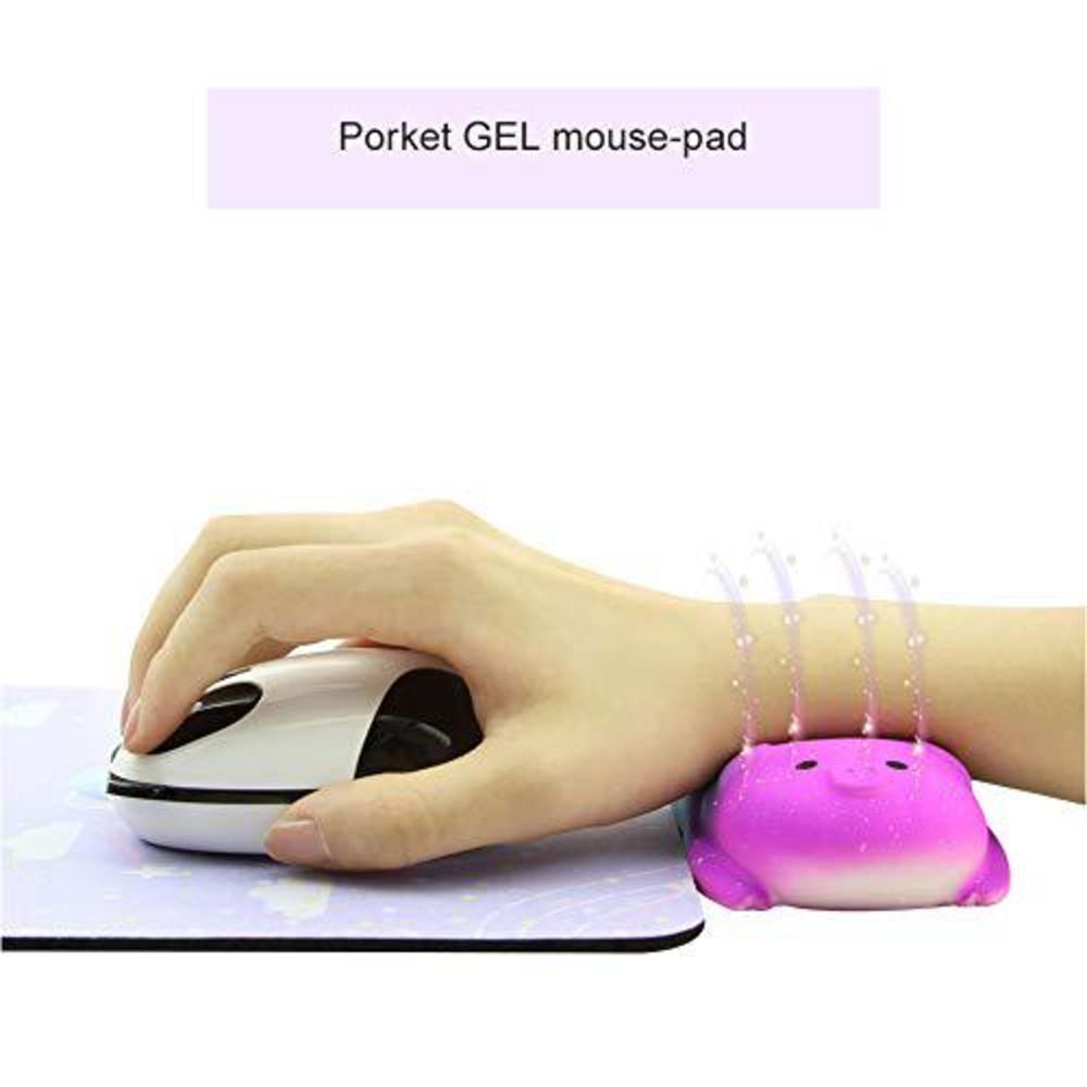 Sunffice small wrist rest mouse pad, mini cute pig ergonomic mousepad memory foam design pig shape wrist support pillow rest cushion m
