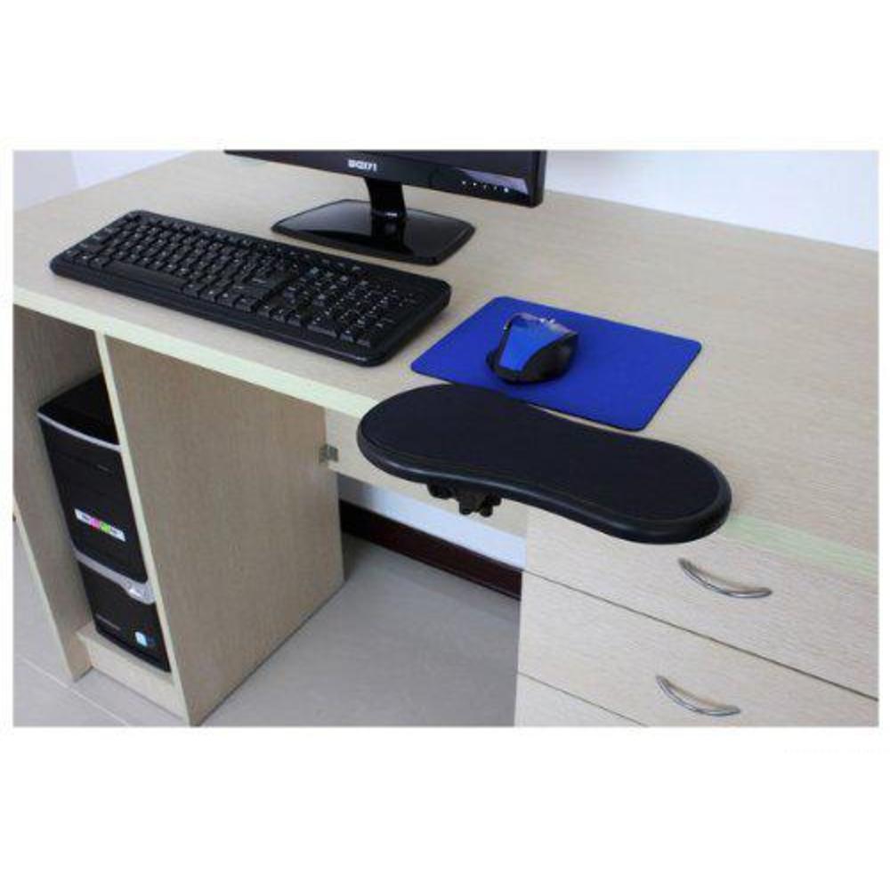 Keerqi ergonomic, adjustable computer desk extender arm wrist rest support (black)