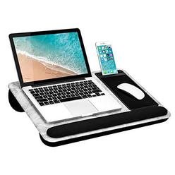 lapgear home office pro lap desk with wrist rest, mouse pad, and phone holder -white marble - fits up to 15.6 inch laptops - 