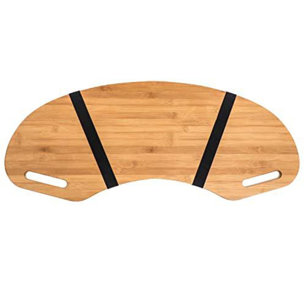 Trademark Innovations 30.5" wood curved lap desk table tray with handles for laptop by trademark innovations (pine)