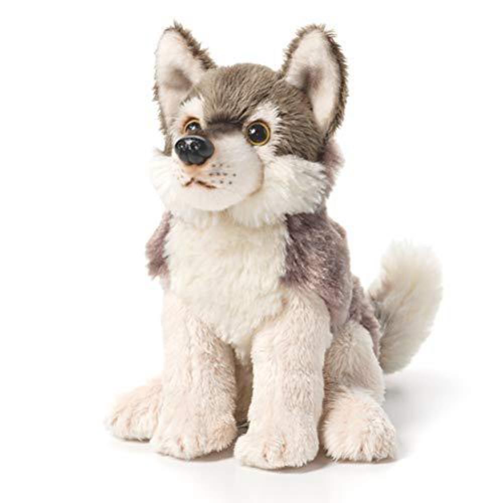 DEMDACO demdaco little silver grey wolf children's plush beanbag stuffed  animal toy,  inch (pack of 1)