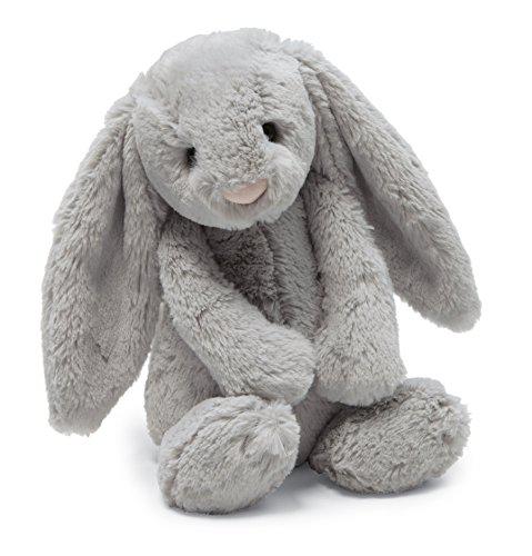 jellycat bashful grey bunny stuffed animal, small, 7 inches