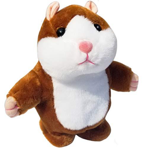 SINYUM upgrade version talking hamster mouse toy - repeats what you say and can walk - electronic pet talking plush buddy hamster mo
