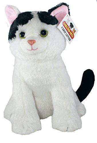 shelter pets series one: nibbles the cat - 10" white and black kitten plush toy stuffed animal - based on real-life adopted p