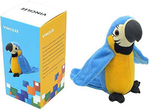 vincilee talking parrot repeats what you say talking bird plush animal toy electronic plush parrot for boy and girl gift,4.3 