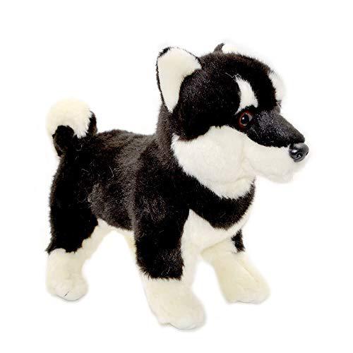 Millffy lifelike plush japanese black akita realistic stuffed animal dog soft puppy toy for kids(11 inch (24-28 cm), akita)