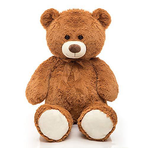 morismos giant teddy bear stuffed animal-35.4'' big teddy bear, super soft plush toy, plush brown teddy bear stuffed animal f