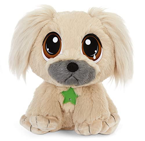 little tikes rescue tales pekingese adoptable pet, interactive plush toy dog stuffed animal, wags tail, puppy sounds, collar,
