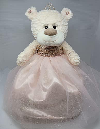 kinnex collections by amanda 16 inches quince anos quinceanera last doll teddy bear with dress (centerpiece) ~blush~ arc16831