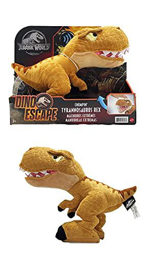 Jurassic World Toys jurassic world fan-favorite character, plush dinosaur toy with chomp action & roar sound, soft doll play or nap buddy, gift f