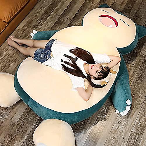HCSXMY hcsxmy snorlax bean bag chair cover - unstuffed snorlax plush toy  with zipper for girlfriend birthday gift (150cm, angry face