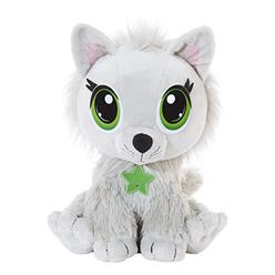 little tikes rescue tales adoptable pets fluffy cat interactive plush stuffed animal toy cat with collar, tag, and house for 