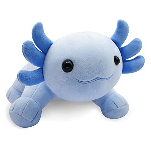 chudatom axolotl plush toys 10.5'' soft cute axolotl stuffed animal, kawaii  axolotl plushie pillow doll, blue axolotl plush toy cute a