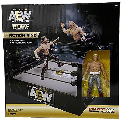 aew all elite wrestling ring & cody rhodes uk exclusive unrivaled action figure