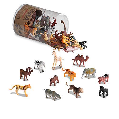 terra by battat - wild animals - assorted miniature wild animal toys for kids 3+ (60 pc) multi, 2"