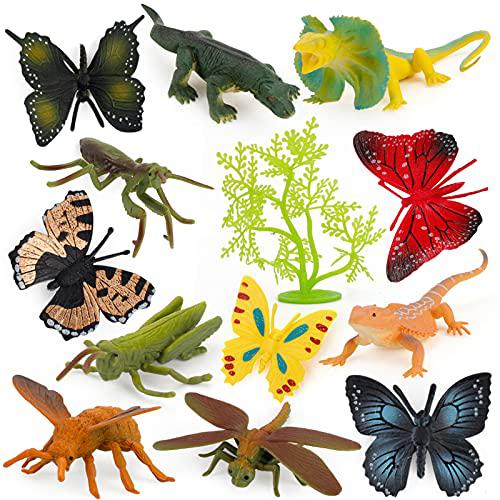 atraloservice wild animal model figures playset 13 pcs insect mantis figure toys desktop decoration collection party favors toys for kids