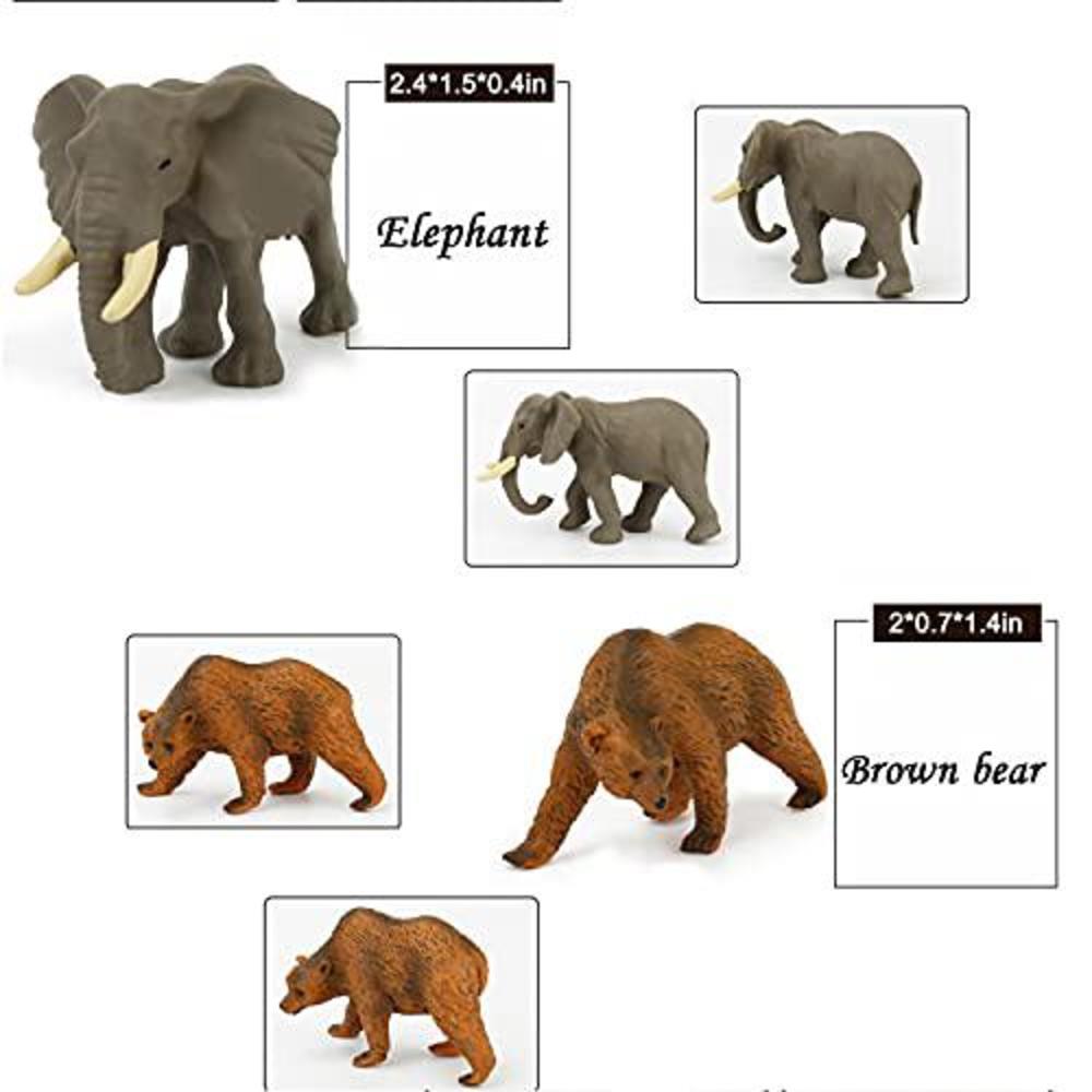 Fun Gift 12 pcs safari animals figures toys set, african jungle realistic  jumbo wild zoo animals