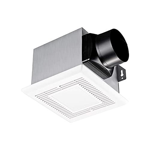 tech drive bathroom fan with light 80 cfm, 2.0sone no attic access needed installation,very quiet ventilation and exhaust fan