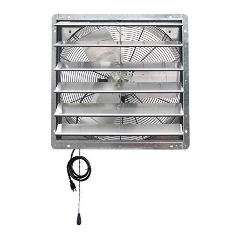 iliving ilg8sf24v-t 24 inch shutter exhaust attic garage grow, ventilation fan with 2 speed thermostat 6 foot long 3 plugs co
